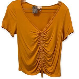Gaze Gold Rouched Tie Tee - Medium